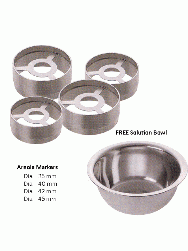 Areola Markers Set of 4 with Free Solution Bowl